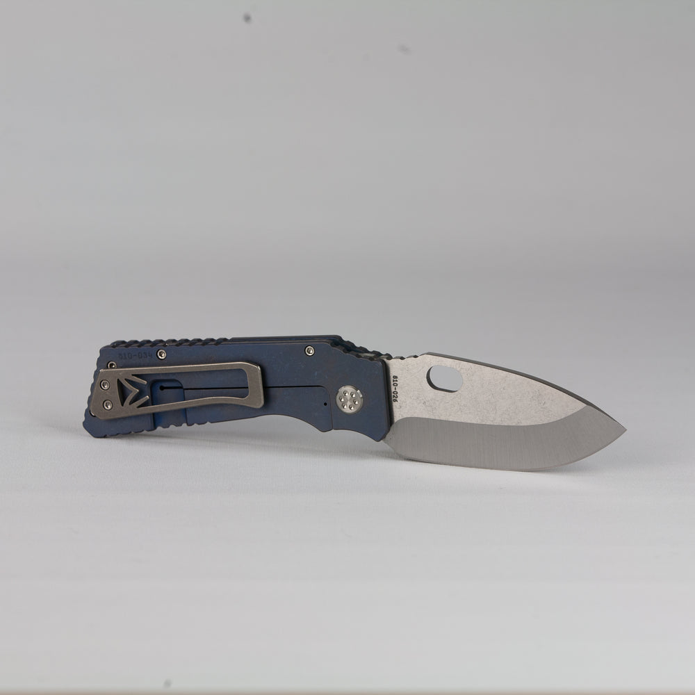 Medford TFF-H S35VN Blade Steel Tumbled Blade Finish Standard Grind ANO Blue Handle ANO Blue Lock Side Standard Hardware Standard Clip