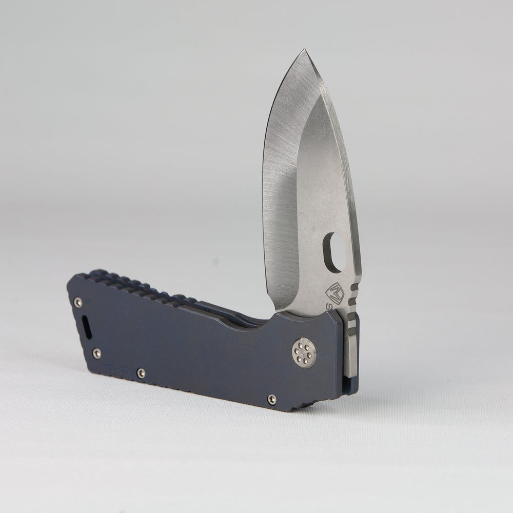 Medford TFF-H S35VN Blade Steel Tumbled Blade Finish Standard Grind ANO Blue Handle ANO Blue Lock Side Standard Hardware Standard Clip