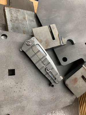 Medford USMC Fighter Flipper - S35VN Blade Steel Tumbled Blade Finish Standard Grind Faced/Flamed Handle Tumbled Lock Side Standard Hardware Flamed Clip Tumbled Pommel