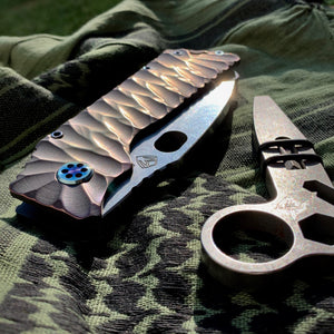 Medford TFF-1 FD - S35VN Tumbled Blade "Predator" Handles Flamed Hardware Brushed/Flamed Clip