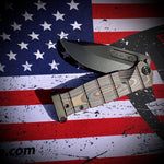 Medford USMC Fighter Flipper - S35VN PVD Blade Steel  Bronze Anodized Multi-Layered G10 Laser Engraved Handles Ti Hardware Clip Pommel