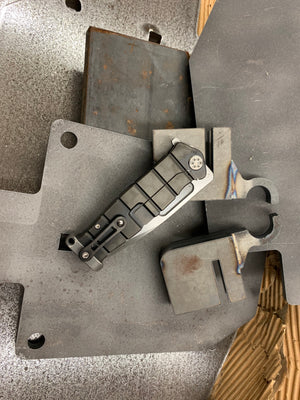 Medford USMC Fighter Flipper S35VN Blade Steel Tumbled Blade Finish Standard Grind PVD Handle PVD Lock Side  Standard Hardware PVD Clip Tumbled Pommel