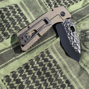 Medford TFF-H - D2 PVD Blade w/"Peaks & Valleys" Sculpting Bronze Handles PVD Hardware Clip