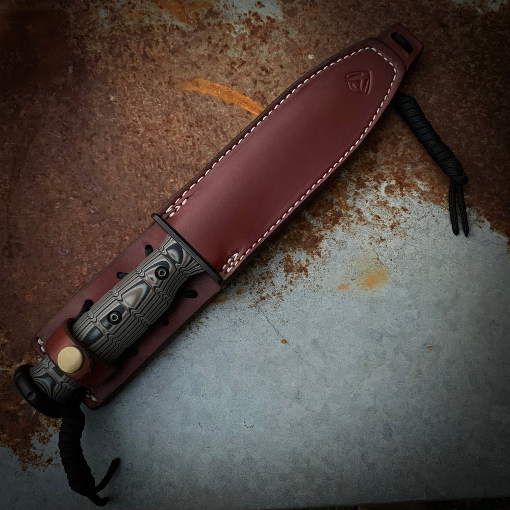 Medford Knife & Tool - USMC Fighter - S35VN PVD Blade Multi-Layered G10 Handle Leather Sheath PVD Hardware