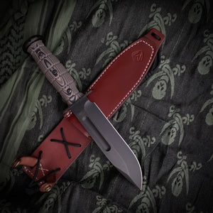Medford Knife & Tool - USMC Fighter - S35VN PVD Blade Multi-Layered G10 Handle Leather Sheath PVD Hardware