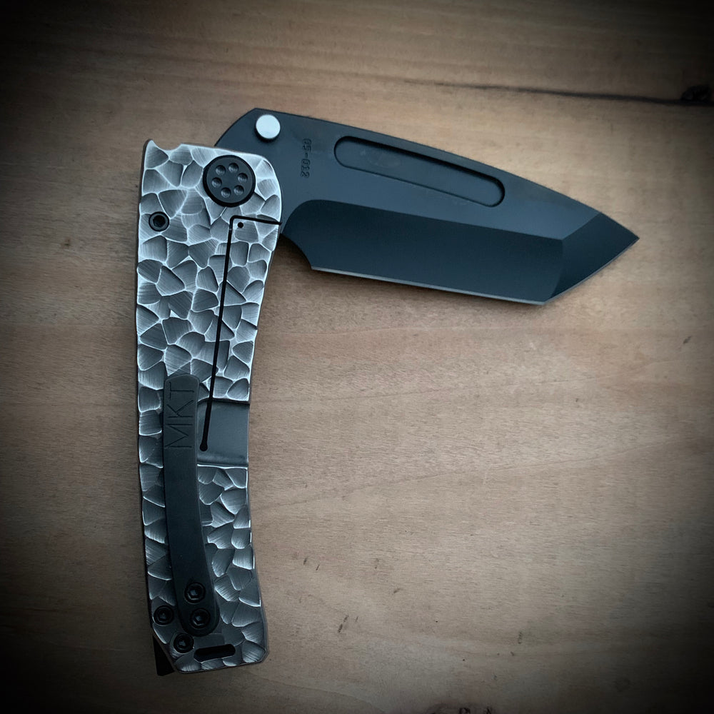 Medford Knife & Tool Marauder - S35VN PVD Tanto Blade Bead Blasted w/Brushed Flats Sculpted Handles PVD Hardware PVD Clip PVD Breaker